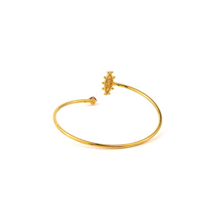 Evil Eye Hinge Bracelet - 925 Sterling Silver and Gold Plated - Image 4