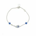 Sterling Silver Eye Chain Bracelet