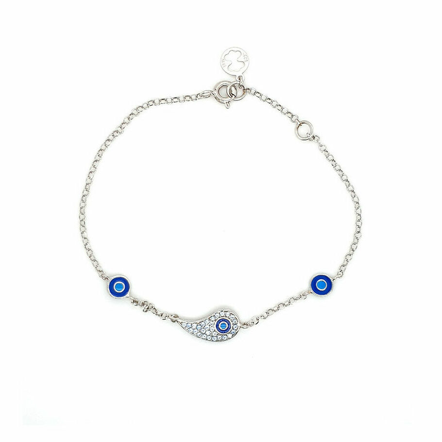 AR-BR-05500012 Sterling Silver Eye Chain Bracelet - Image 1