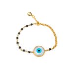 Sterling Silver Gold Plated Eye Bracelet with Semi-Precious Stones
