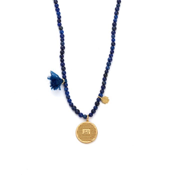 Sterling silver Chain Necklace with a Colored Eye Disc - Image 3