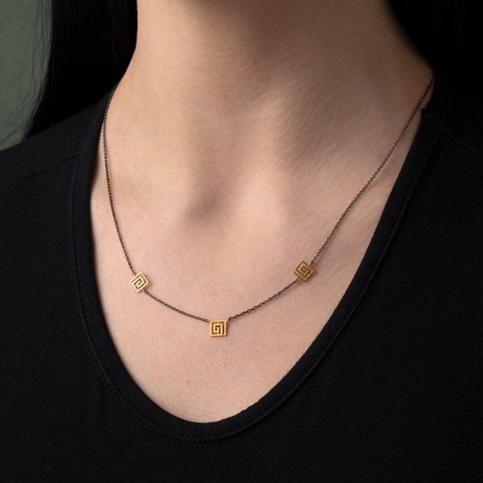 Sterling silver Chain Necklace with Meander - Image 2