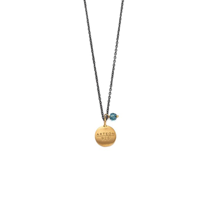 Sterling Silver Chain Necklace with An Eye Engraved Disc - Image 3