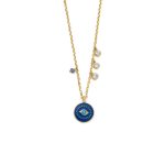 Sterling silver Chain Necklace with a Colored Eye