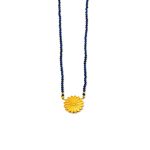 Rosette Necklace with stones - 925 Sterling Silver