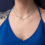 Sterling Silver Apatite Necklace with Goddess Athena Coin - Image 2