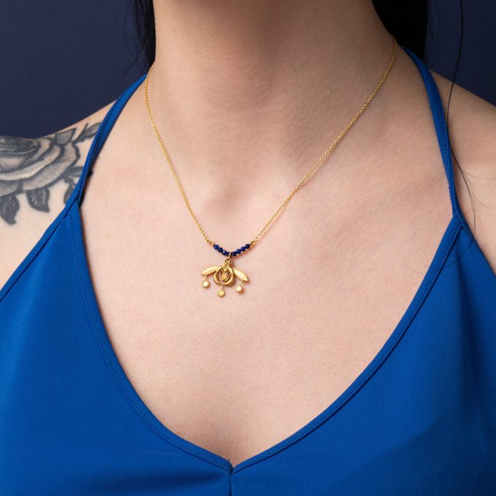Rosary Necklace with Stones and Cretan Bee - Image 2