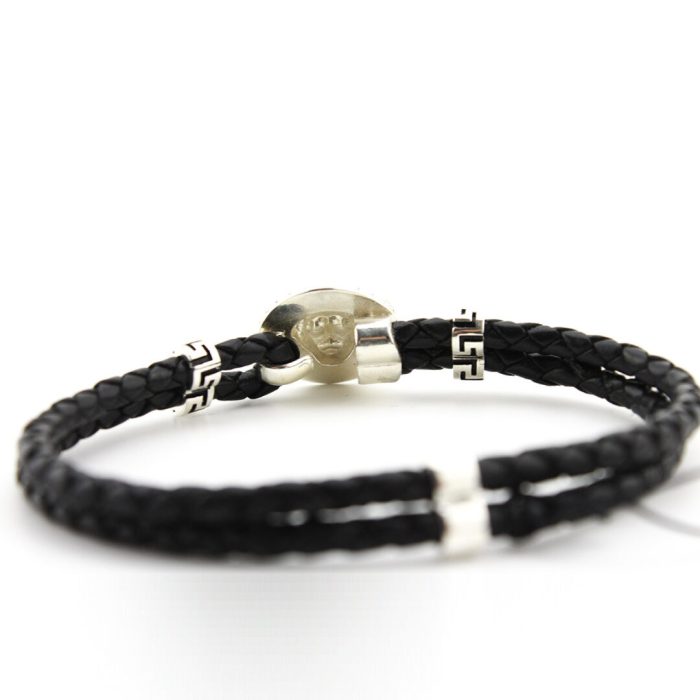 Medusa Leather Bracelet - 925 Sterling Silver - Image 3