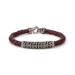 Meander Leather Bracelet - 925 Sterling Silver - Image 5
