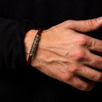 Meander Leather Bracelet - 925 Sterling Silver - Image 6