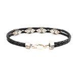 Vergina Sun Leather Bracelet - 925 Sterling Silver - Image 3