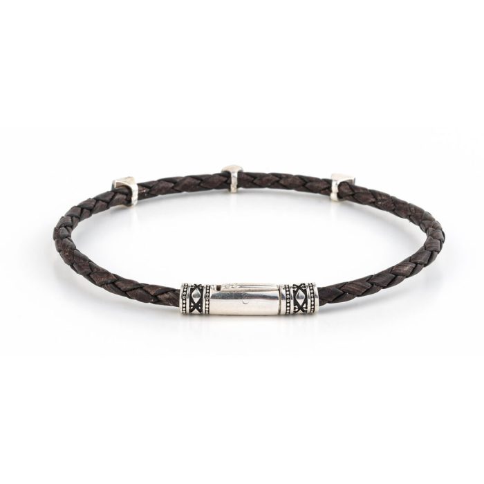 Meander Leather Bracelet - 925 Sterling Silver - Image 2