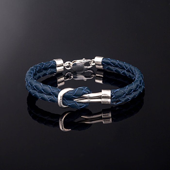 Leather Nautical Knot Bracelet – 925 Sterling Silver Axion - Image 1