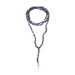 Rosary Necklace with Sodalite Beads - 925 Sterling Silver