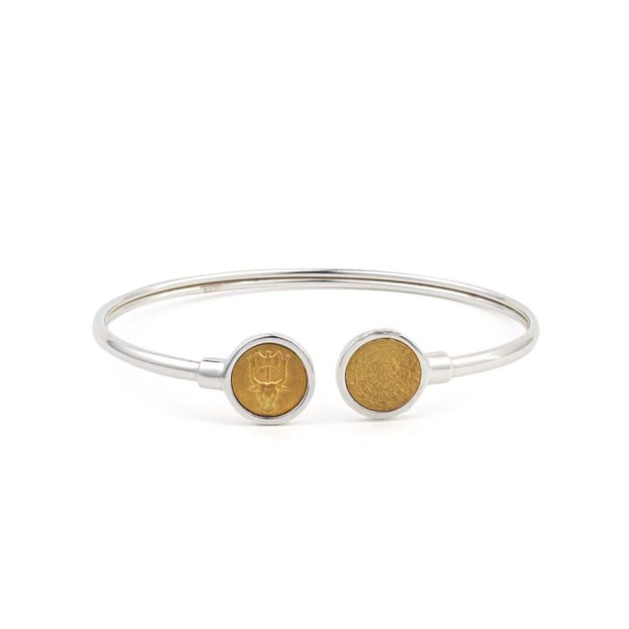 Phaistos and Minotaur Cuff Bracelet in Sterling Silver - Image 1