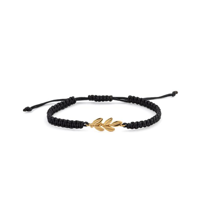 Leaf Macrame Bracelet - 925 Sterling Silver - Image 1