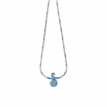 Blue Opal Spiral Necklace - 925 Sterling Silver