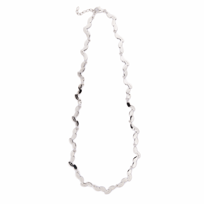 Olive Leaf Necklace - Sterling Silver and Blue Opal - Image 2