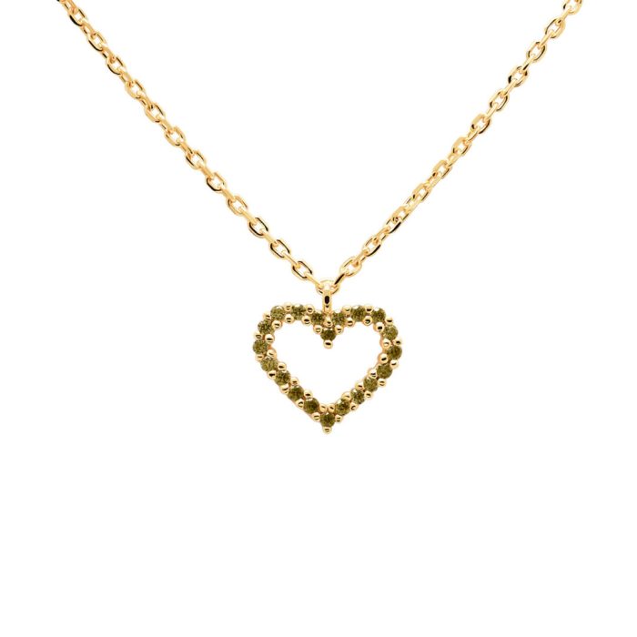 PD Paola Olive Heart Necklace Gold - Image 1