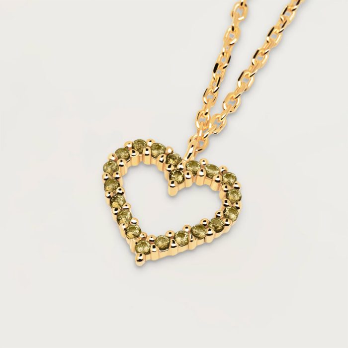 PD Paola Olive Heart Necklace Gold - Image 3