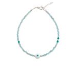 Round Evil Eye Aqua Marine Bracelet