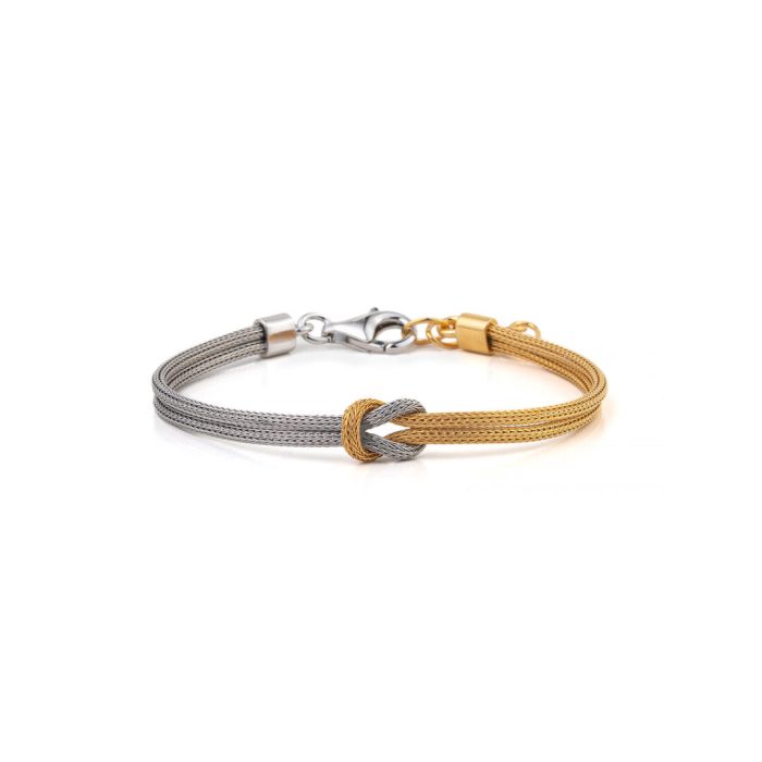 Knot Chain Bracelet Gold Plated and Sterling Silver - Image 1