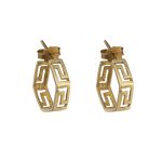 Meander Polygon Earrings - 14K Gold