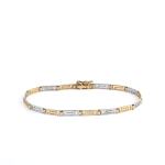 Greek Key Link Bracelet - 14K Yellow and White Gold - Image 3