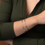 Greek Key Link Bracelet - 14K Yellow and White Gold - Image 2