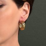 14K Gold Meander Hoops - Image 2