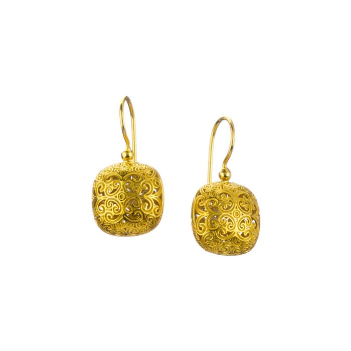 Gerochristo – Kallisto Cushion Earrings in Gold plated silver 925 - Image 1