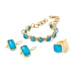 Aqua Apatite Doublet Hook Earrings - Image 4