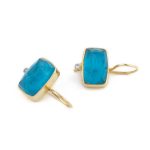 Aqua Apatite Doublet Hook Earrings - Image 2