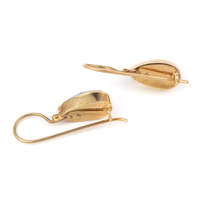 Sterling Silver Gold Plated Lapis Lazuli Doublet Earrings - Image 3