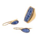 Sterling Silver Gold Plated Lapis Lazuli Doublet Earrings - Image 2