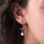 Amethyst and Pearl Dangle Earrings - Image 2