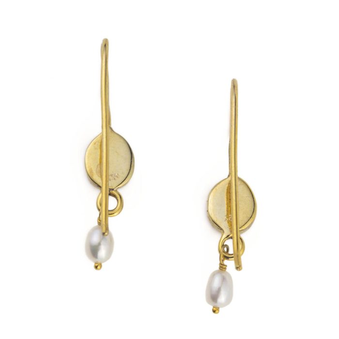 Garnet and Pearl Dangle Earrings - Image 3
