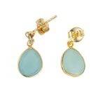 Aqua Chalcedony and Tourmaline Dangle Earrings - Image 3