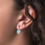 Aqua Chalcedony and Tourmaline Dangle Earrings - Image 2