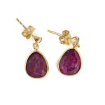 Ruby and Tourmaline Dangle Earrings - Image 3