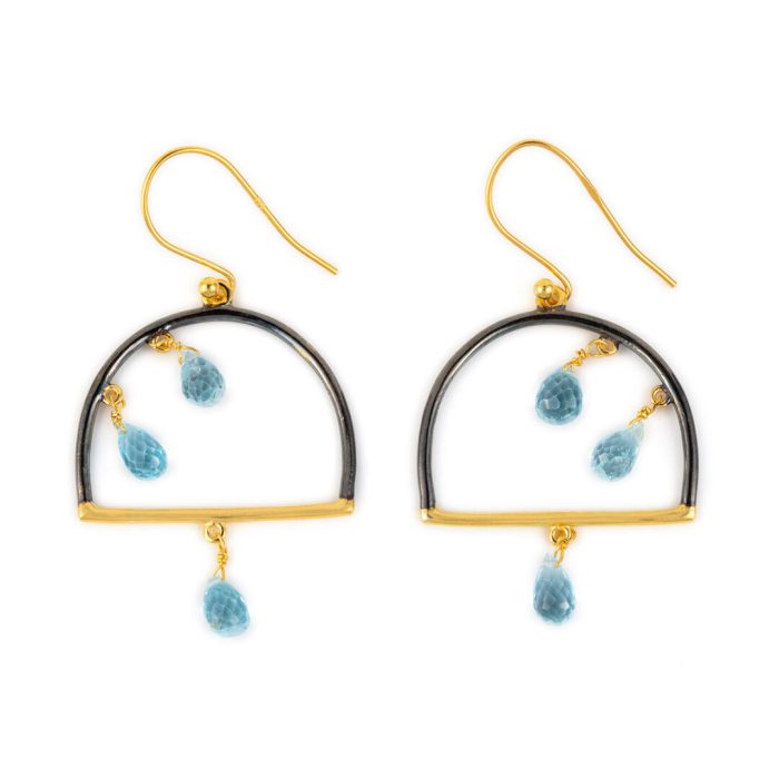 Blue Topaz Jingle bell Earrings - Image 1