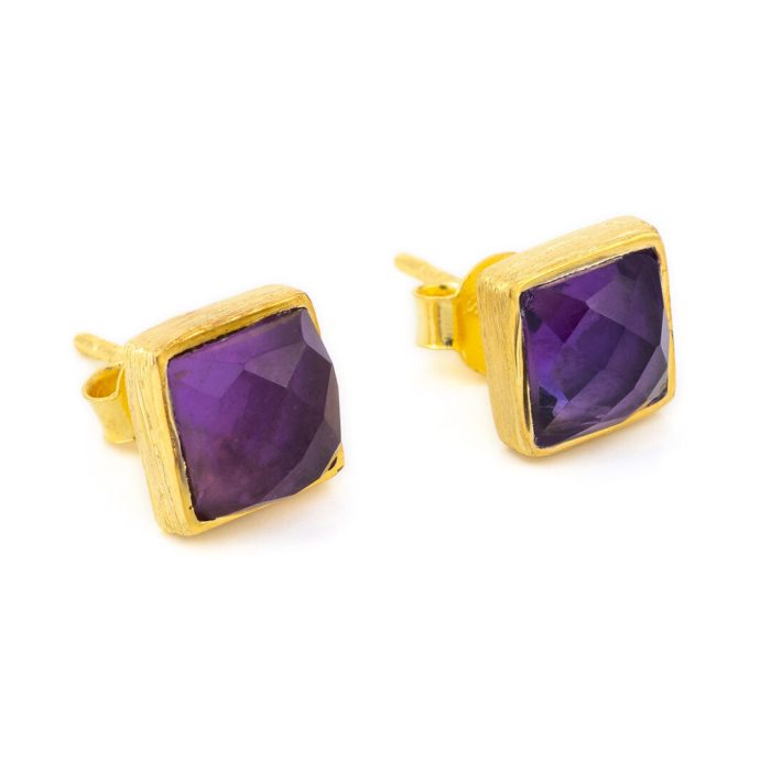 Amethyst Stud Earrings - Image 1