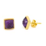 Amethyst Stud Earrings - Image 2