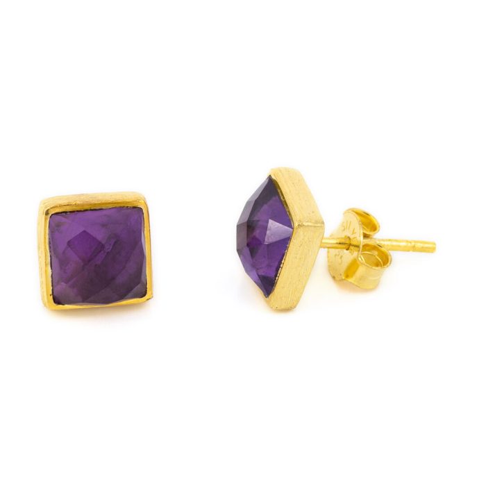 Amethyst Stud Earrings - Image 2