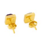 Amethyst Stud Earrings - Image 3