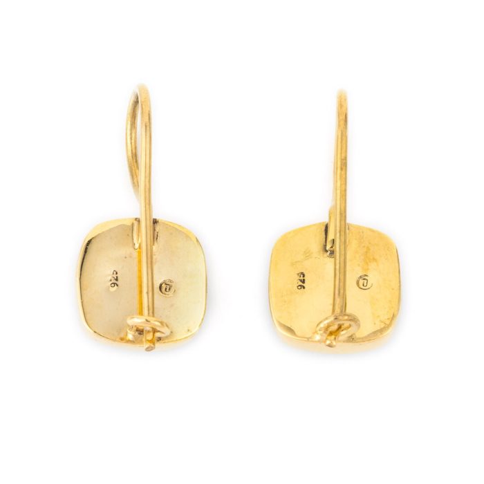 Sterling Silver Gold Plated Lapis Lazuli Doublet Earrings - Image 3