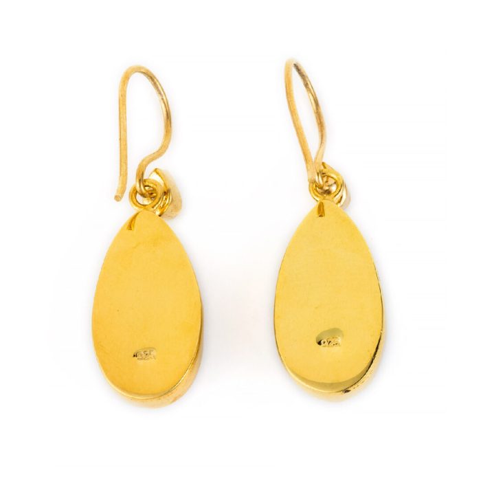 Sterling Silver Gold Plated Sodalite Dangle Earrings - Image 3