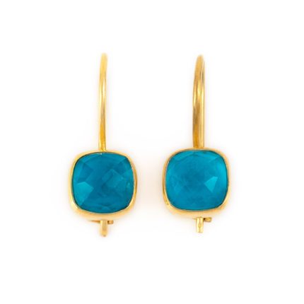 Sterling Silver Gold Plated Pariba Doublet Earrings