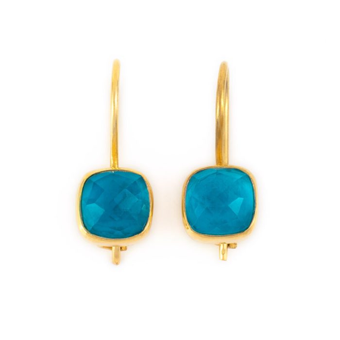 Sterling Silver Gold Plated Pariba Doublet Earrings - Image 1
