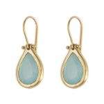 Σκουλαρίκια Δάκρυ Aqua Chalcedony – Ασήμι 925 Επιχρυσωμένο